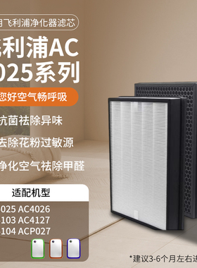 适配飞利浦空气净化器AC4025滤芯AC4026/4103/4104/4127滤网P027