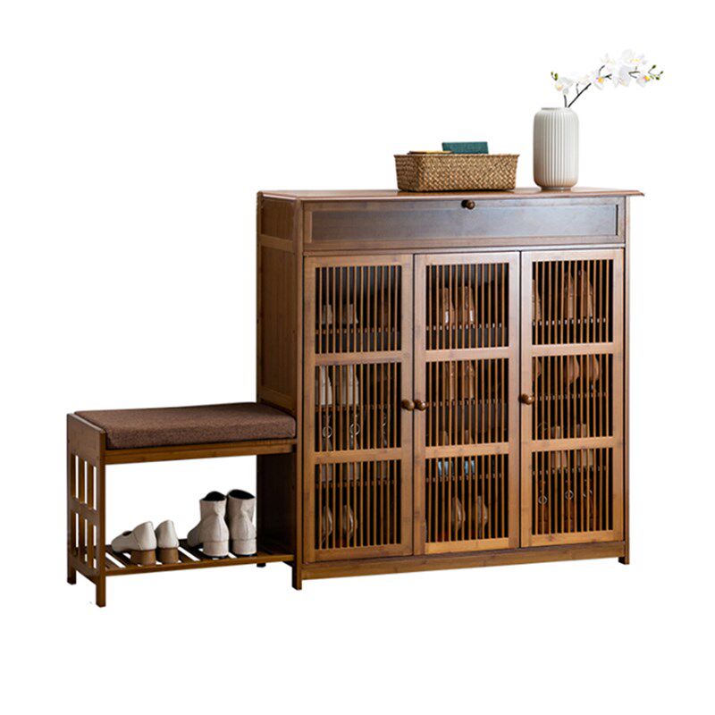 入户鞋柜家用门口带凳子可坐楼道室外过道电梯口玄关柜坐凳一体榕