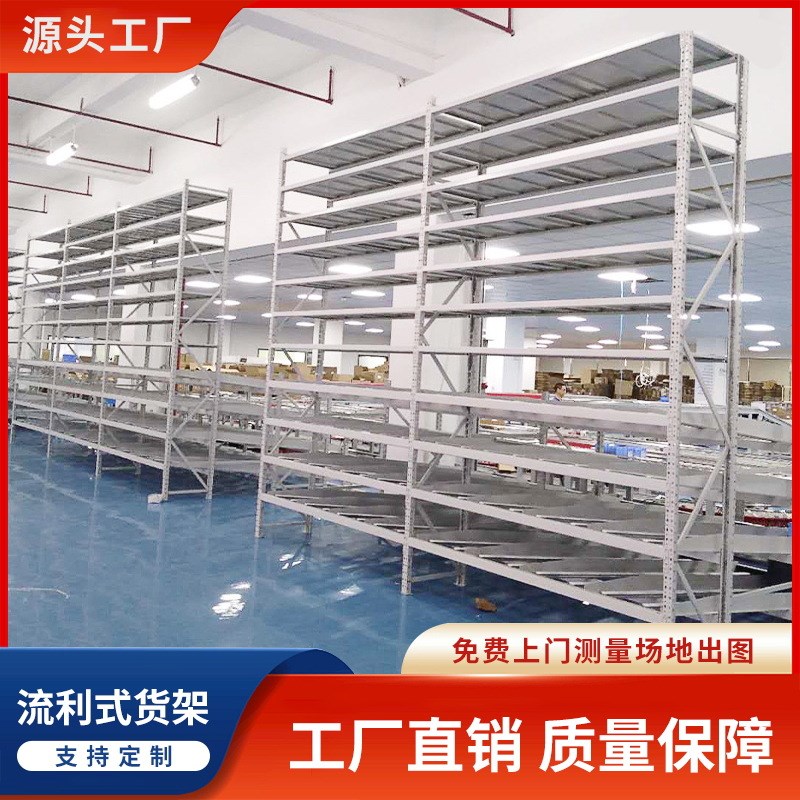 流利货架滑轨货架先进先出仓储货架重型货架流利条滚动流利式货架
