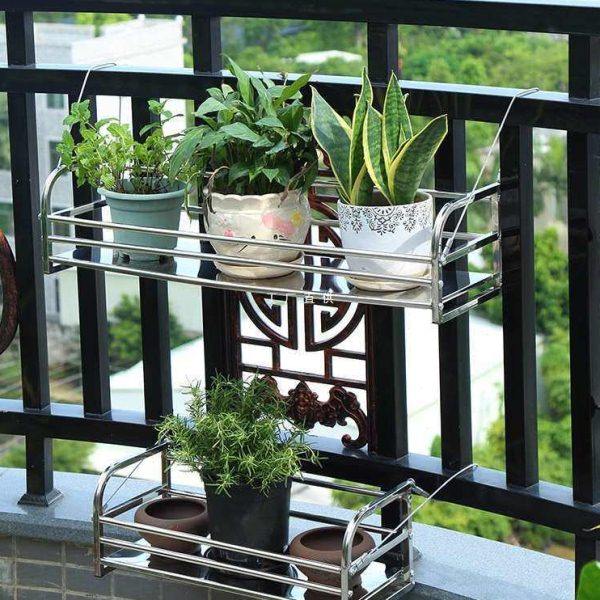 阳台花架悬挂式护栏花盆挂架不锈钢多肉栏杆绿萝花架子室内置,收纳整理,阳台置物架,淘宝优惠券,粉丝福利购,淘宝优惠卷