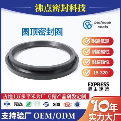 沸点DN200氟硅胶圆顶阀密封圈KLD-YDF200SG 可克莱德P17459C-00