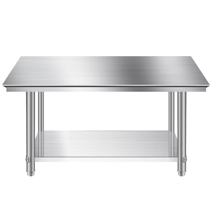 7K国标304双层不锈钢工作台厨房三层操作台饭店打荷台工厂打包桌