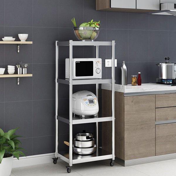 可移动厨房25宽30夹缝置物架不锈钢40长45 50cm60落地多层收纳架,厨房/烹饪用具,微波炉置物架,淘宝优惠券,粉丝福利购,淘宝优惠卷