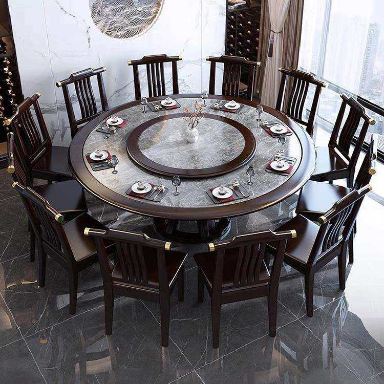 大理石餐桌新中式实木圆桌转盘家用餐桌椅吃饭饭桌岩板大圆桌子,电子元器件市场,其它元器件,淘宝优惠券,粉丝福利购,淘宝优惠卷