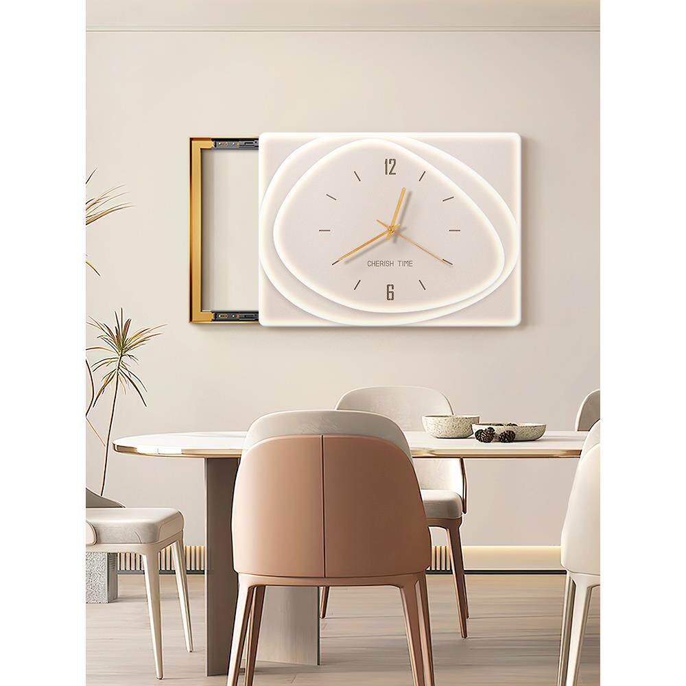 现代极简电表箱装饰画钟表简约高级感遮挡配电箱挂画弱电箱盖面板