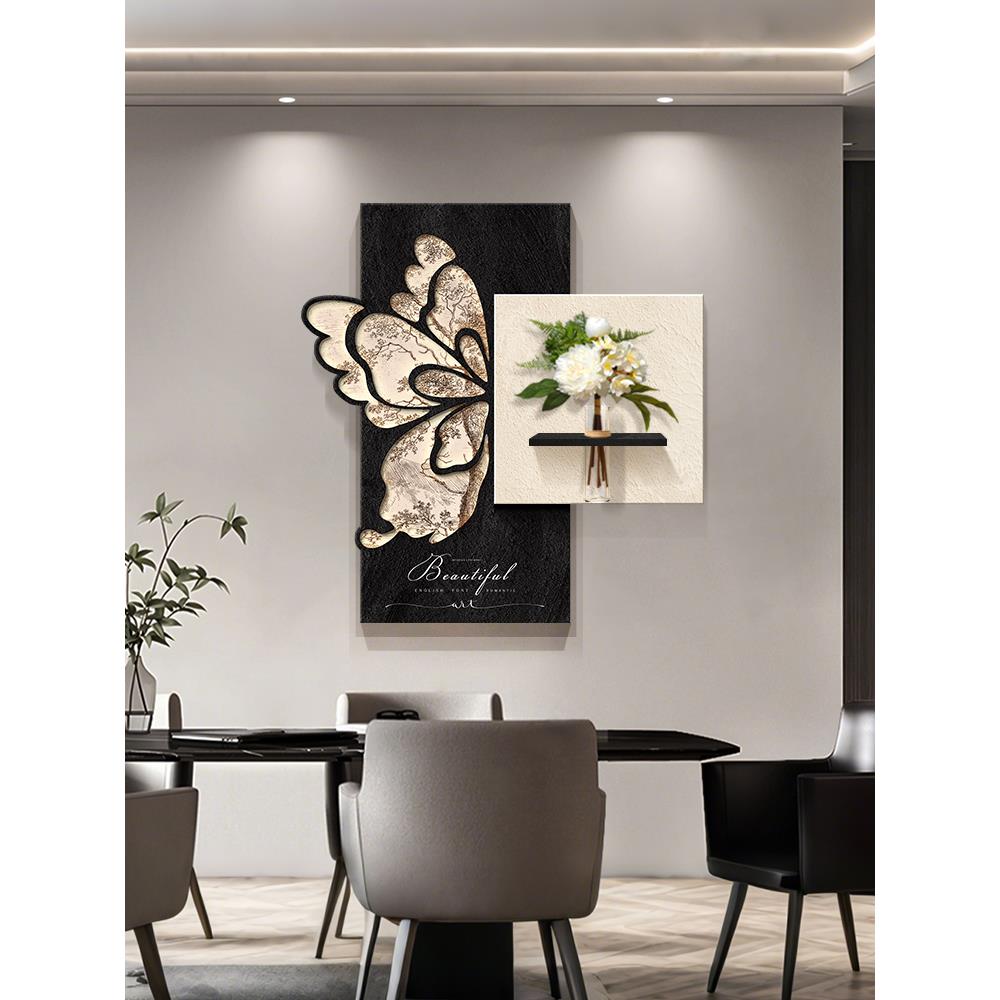 2025新款现代简约蝴蝶推拉电表箱装饰画配电箱盖板盒客厅遮挡挂画