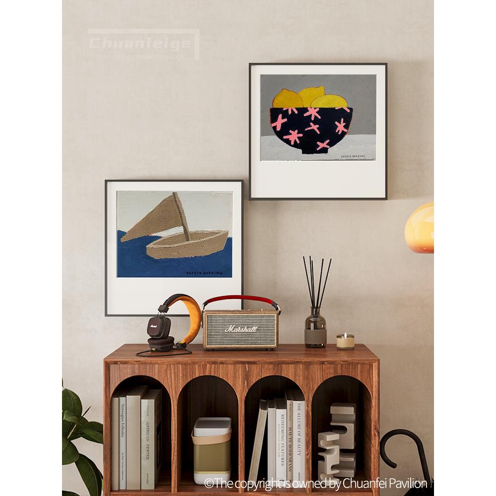 日式覆古卧室床头装饰画组合新中式主卧房间客厅餐厅背景墙上挂画