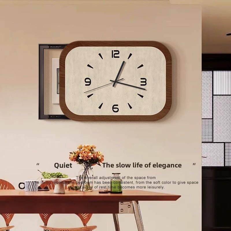 法式覆古电表箱装饰画带时钟表中古风配电箱弱电箱电闸盒遮挡挂画