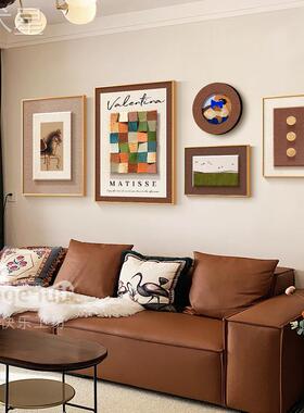 中古风5客厅装饰A-250515画组合画挂画沙发背2景墙0壁2新款墙画抽