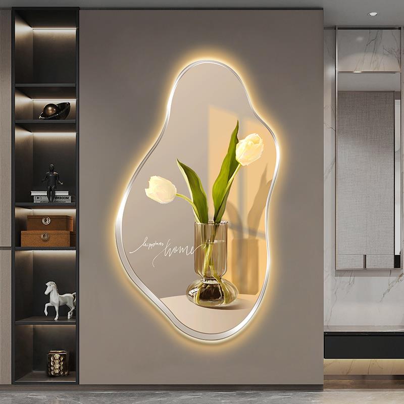 北欧ins风玄关装饰画花卉植物led氛围灯画入户客厅走廊尽头挂画