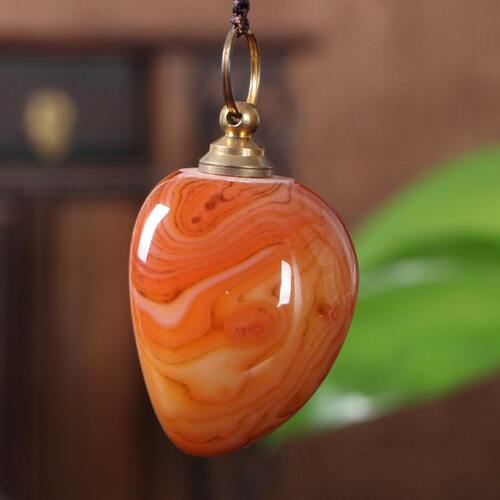 缠丝玛瑙鼻烟壶挂脖鼻烟瓶便携毛衣链特色工艺挂饰收藏送礼生日