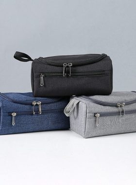 简约双层洗漱包 干湿分离洗漱包 手提便携收纳包旅游出差  K00284