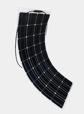 100W0半488性柔单晶太能板20W50W200W300W36W车顶光伏发电板12V2