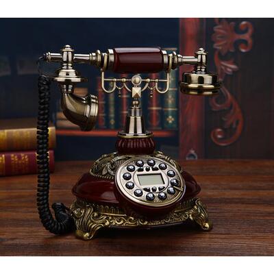 美38299式工仿古座机欧式电话老式艺古家用机无线插卡固定转盘复