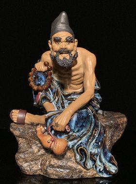 石湾公仔陶瓷济公摆件创意客厅玄关电视柜工艺品装饰人物特色礼品