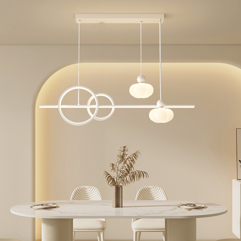 餐厅吊灯简约奶油风n创意南瓜罩办公茶室吧台灯餐桌灯店面装饰灯