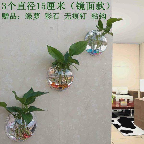 亚克力墙壁水培绿萝花盆瓶餐厅鱼缸墙面装饰品壁挂客厅背景墙花盆,家居饰品,壁饰,淘宝优惠券,粉丝福利购,淘宝优惠卷