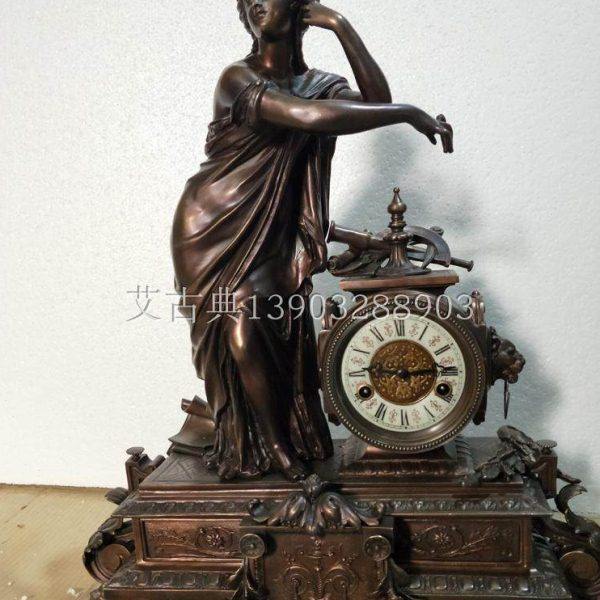 欧式仿古钟表别墅样板间家居摆设高档家居壁炉女神座钟