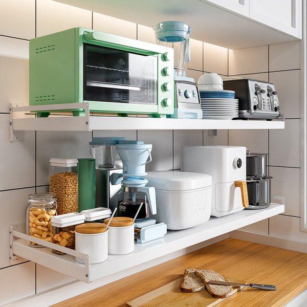 免打孔厨房微波炉置物架壁挂烤箱电器墙上放锅架收纳架子层板货架,厨房/烹饪用具,微波炉置物架,淘宝优惠券,粉丝福利购,淘宝优惠卷