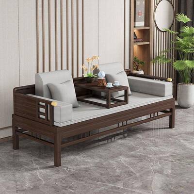 中实木罗汉床推床拉式沙发客厅小床户型禅意家72880具现代榻两用