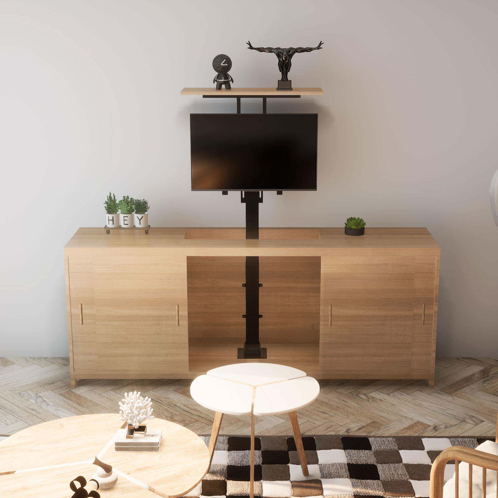 32-70柜线寸电视CTD-TV-T机电动升支架落地隐藏伸缩式无遥控自降