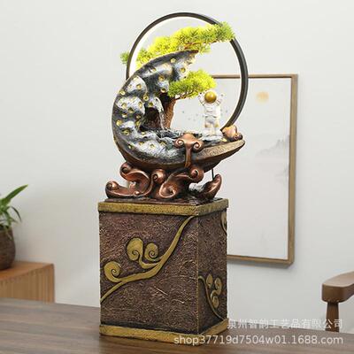 水幕墙流水山喷泉观办景公室WVS花园饰装屏风户假外庭院鱼池造景