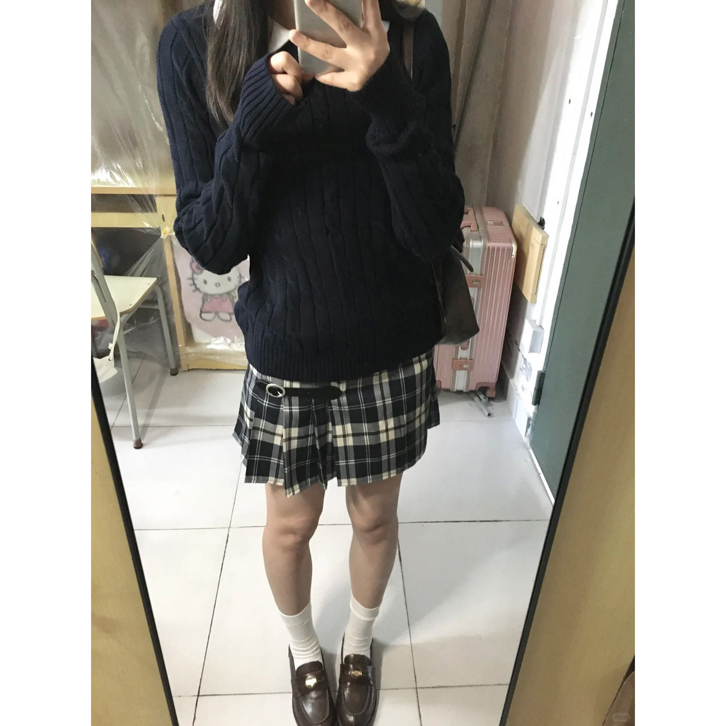 韩系极简圆领正肩麻花针织毛衣女秋季宽松显瘦软糯套头百搭上衣服