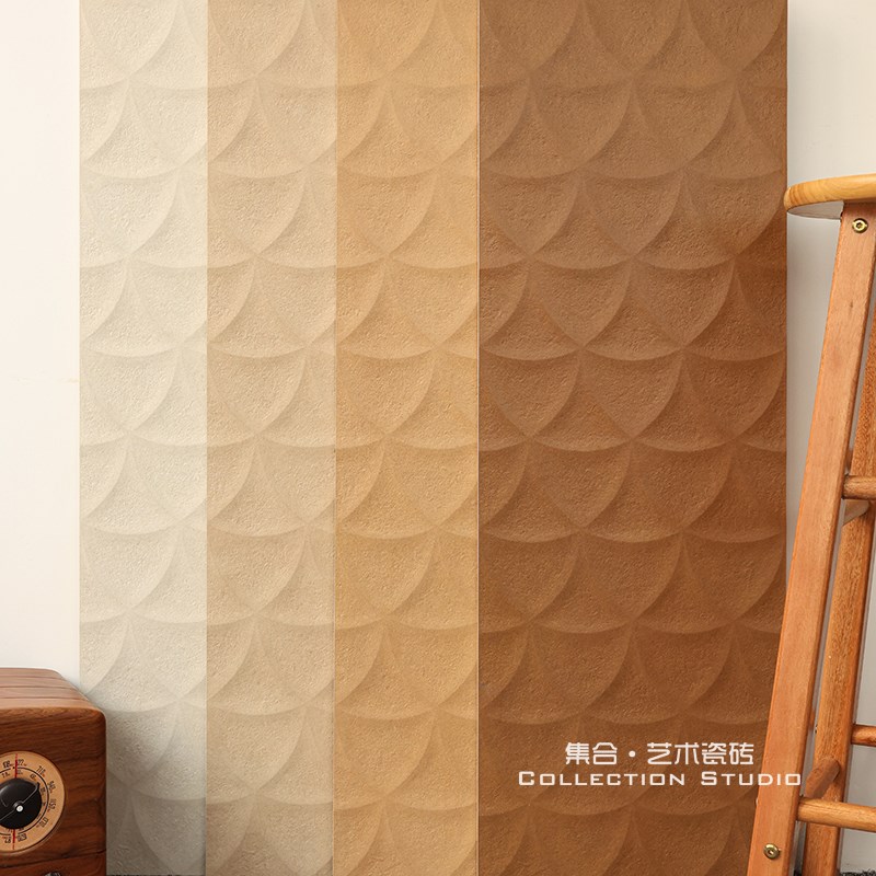 中古风浮雕哑光花砖300*9w00全瓷卫生间浴室咖啡厅背景墙复古瓷砖