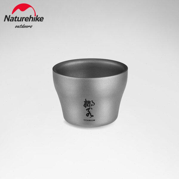 nh户外双层纯钛小酒杯家用钛杯子野外野营野餐便携水杯茶杯啤酒杯