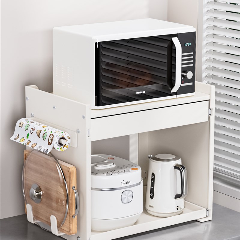 厨房微波炉置物架带抽屉双层台置放烤箱台面电饭煲一体Z电器收纳