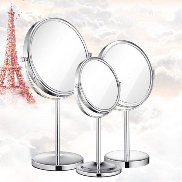 双面家用手持复古放大化妆镜卧室梳妆台镜子化妆镜台式桌面镜子无