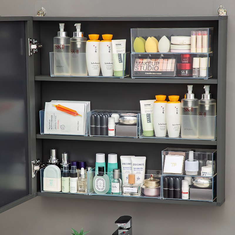 镜柜内隔板桌f面抽屉置物架壁柜收纳神器卫生间镜子后面浴室柜内