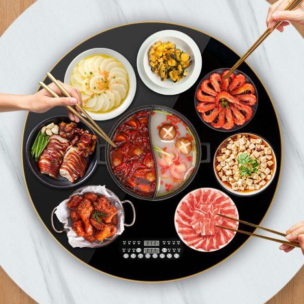 火锅电磁炉饭菜保温板家用自动旋转暖菜板加热餐桌热菜神器保温板,住宅家具,不锈钢/PVC餐桌,淘宝优惠券,粉丝福利购,淘宝优惠卷