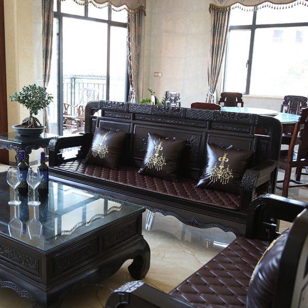 高端定制全套红木沙发椅真皮坐垫冬暖夏凉实木防滑藤席牛皮订制,居家布艺,沙发垫,淘宝优惠券,粉丝福利购,淘宝优惠卷