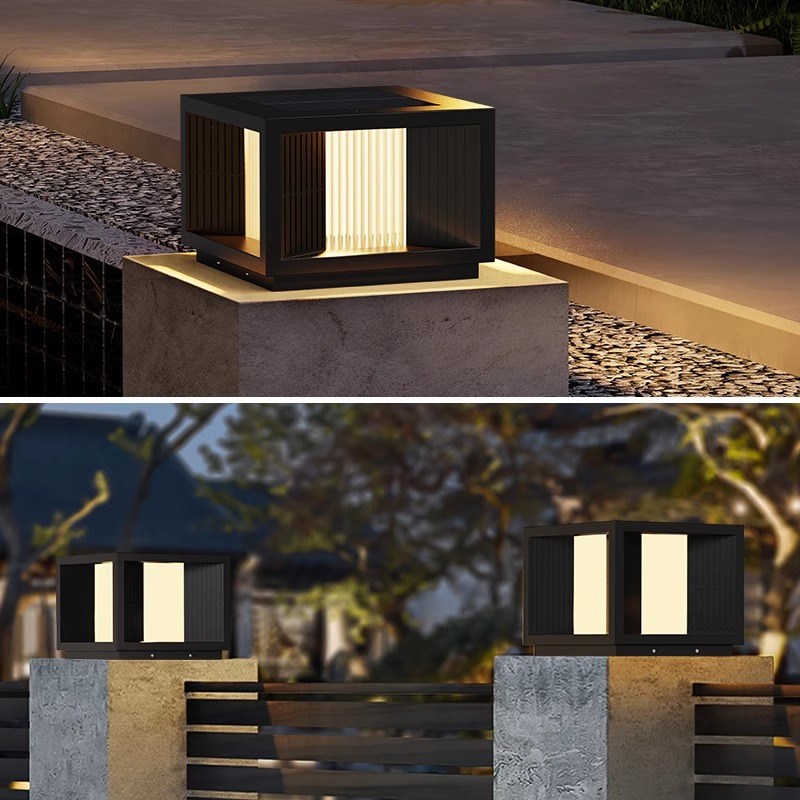 太阳能柱头灯户外防水庭院花园围墙门柱J两侧别墅大门柱子灯景观