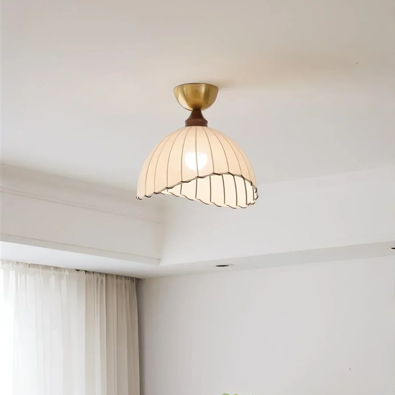 谷甸法式中古风过道阳台吸顶灯日式侘寂风布艺P玄关茶室餐厅卧室