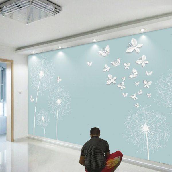 8d电视背景墙壁纸现代简约小清新网红壁画墙布北欧墙纸客厅3d立体