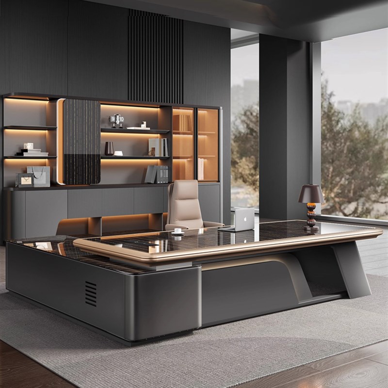 高档老板办公桌现代简约办v公室总裁轻奢高级感经理主管领导家具