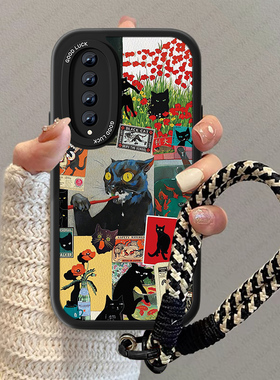 黑色猫咪适用小米10手机壳的新款女小羊皮10pro高级感情侣MI10s青春卡通男防摔ultra至尊纪念版挂绳小众套