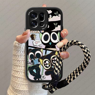 适用大眼猫咪oppofindx9手机壳新款Findx9pro秋冬小羊皮fandx9全包外壳pr0防摔男女可爱0pp0趣味卡通保护套