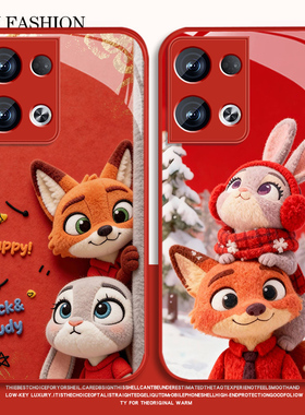 适用尼克朱迪opporeno13手机壳男卡通Reno13pro新款动漫Rano13高级感0pp0钢化玻璃opop全包pr0防摔情侣保护套