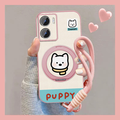 适用iqooz7手机壳女卡通围巾小狗iqooz7x新款可爱爱酷磁吸iq00z7小羊皮保护套全包防摔硅胶viv0挂绳外壳