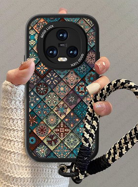 适用彩绘图腾荣耀magic5手机壳magic4pro新款小羊皮小众华为megic3高级感全包magic4por新款女复古创意套