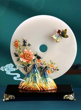 新平中式玉珐琅彩高端摆件CF-06217客厅玄关电视柜饰品高档轻奢安