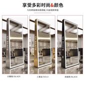 理发钢店镜子网红美发镜台发廊地专用不锈双面A字形全身落PEB镜带