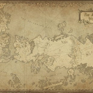 权力的游戏冰与火之歌地图 热门美剧发烧友书房装饰画墙壁挂画芯