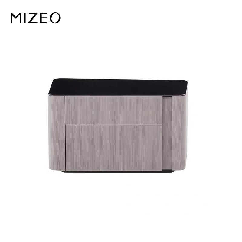 MIZEO 意式极简床头柜集合款 实木烤漆主次卧床边柜 双人床边几