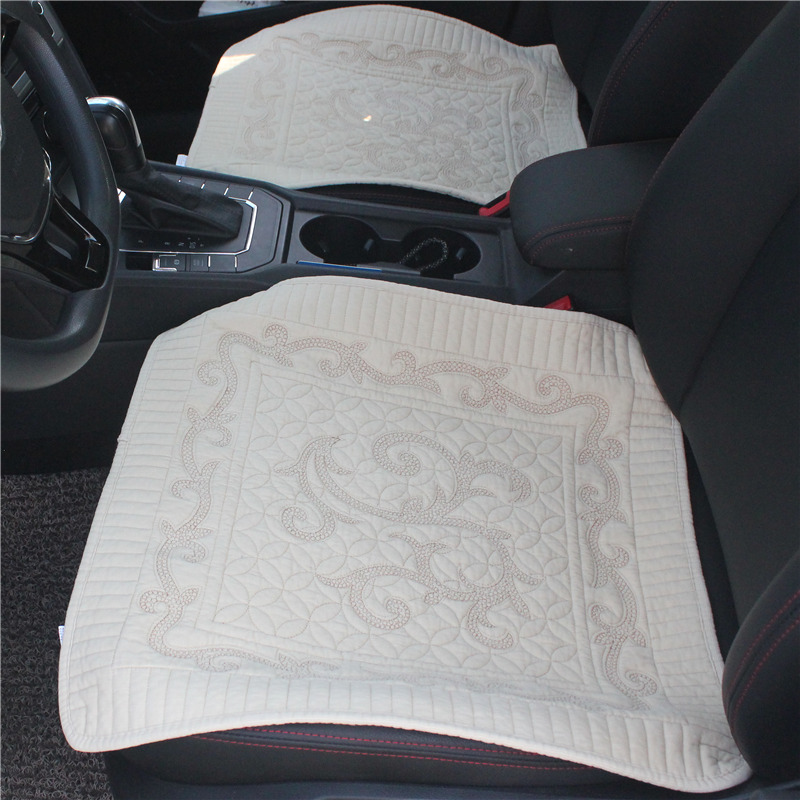 汽车垫子棉布坐垫防滑垫座椅垫单片单个四季五座通用无靠背三件套