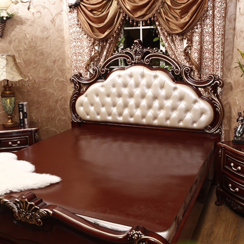 牛皮凉席尺寸定制 彩色硬席 整z张无拼接牛皮软席彩绘定制不退不