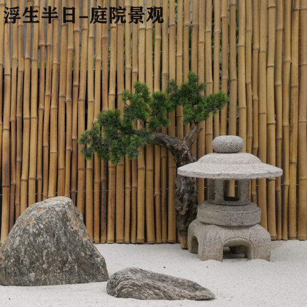 石灯日式庭院石雕青石石灯庭院草坪落地灯户外酒店仿古摆件石头灯